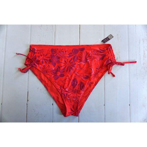 Adore Me Women's Sienna Swimwear Panty Bottom Floral Red - Size XL, NWT - Picture 1 of 6